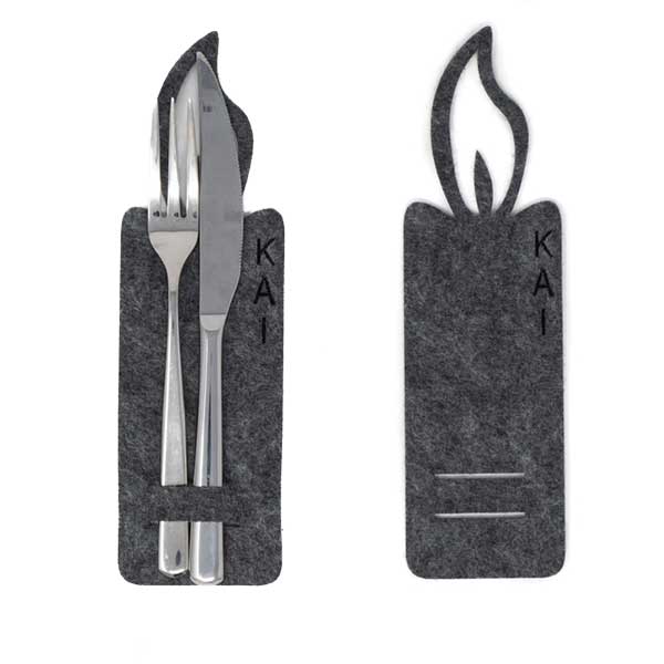 Besteckhalter Filz Kerze persönlicher Name