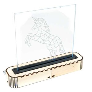 LED-Spiegelrahmenhalter sperrholz einhorn Spiegel Lasergravur