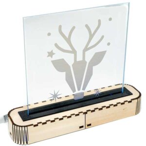 LED-Spiegelrahmenhalter sperrholz rentier Spiegel Lasergravur