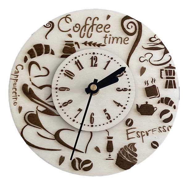 Sperrholz-Uhr in verschiedenen Designs "Garden" "Coffee" " Winter" – Bild 2