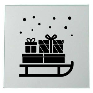Schlitten mit Geschenken Spiegel Lasergravur