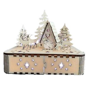 Winter Wonderland Sperrholz LED Beleuchtung Kunsthandwerk
