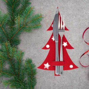 Besteckhalter Filz Weihnachtsbaum