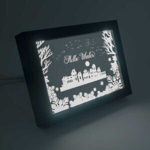 Bilderrahmen Spiegel RGB LED Motiv Winterland