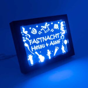 LED-Spiegelbilderrahmen Spiegel RGB LED Motiv Fasching Karneval Luftschlangen Masken Musik Tanzen