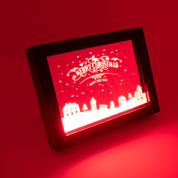 Bilderrahmen Spiegel RGB LED Motiv Weihnachten