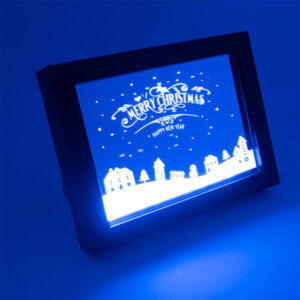Bilderrahmen Spiegel RGB LED Motiv Weihnachten