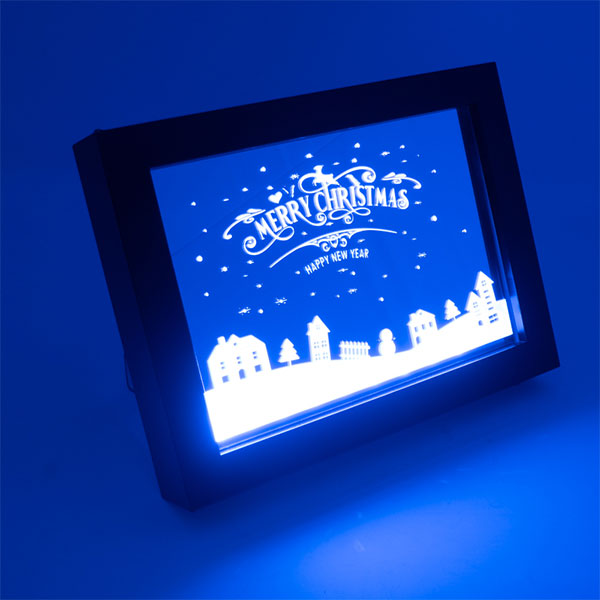 Bilderrahmen Spiegel RGB LED Motiv Weihnachten