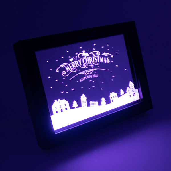Bilderrahmen Spiegel RGB LED Motiv Weihnachten