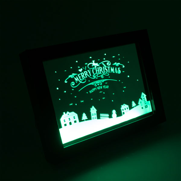 Bilderrahmen Spiegel RGB LED Motiv Weihnachten