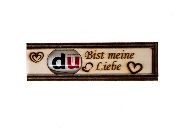 DU Geschenkbox, längste Praline, Geschenk, Sperrholz